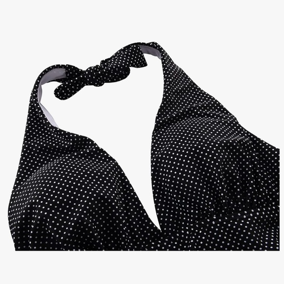 2/$15 NWOT Hilor Black and White Polka Dot Tankini Top - Size 10 - Picture 5 of 10